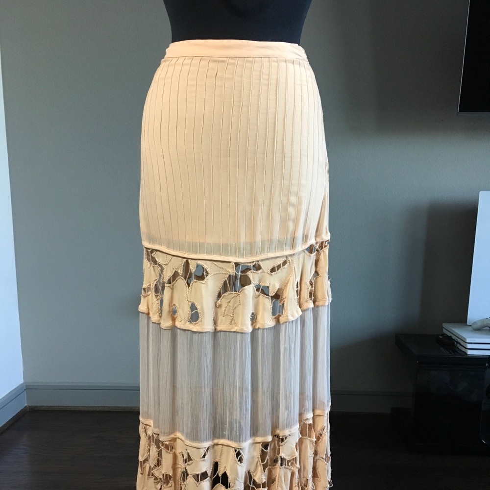 🎉HP🎉Free People To Put it Wildly Tan Maxi Skirt - Picture 5 of 8